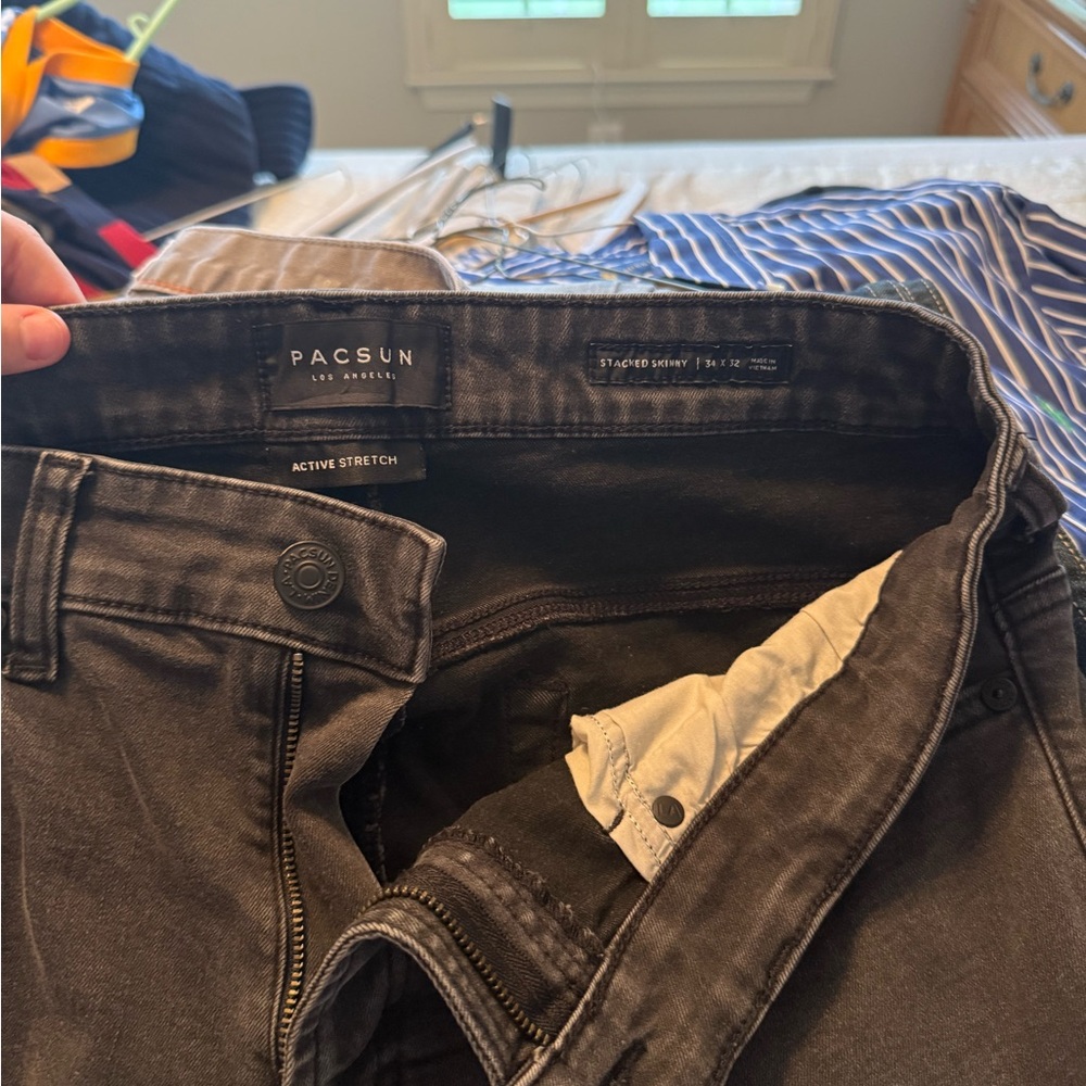 PacSun Men's Dark Gray Slim Straight Jeans
